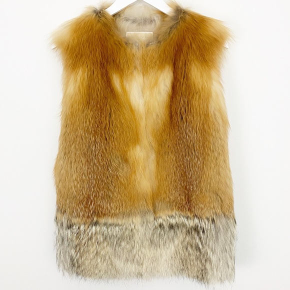 NEW Michael by Michael Kors XS Genuine Fox Fur Vest - Picture 2 of 11